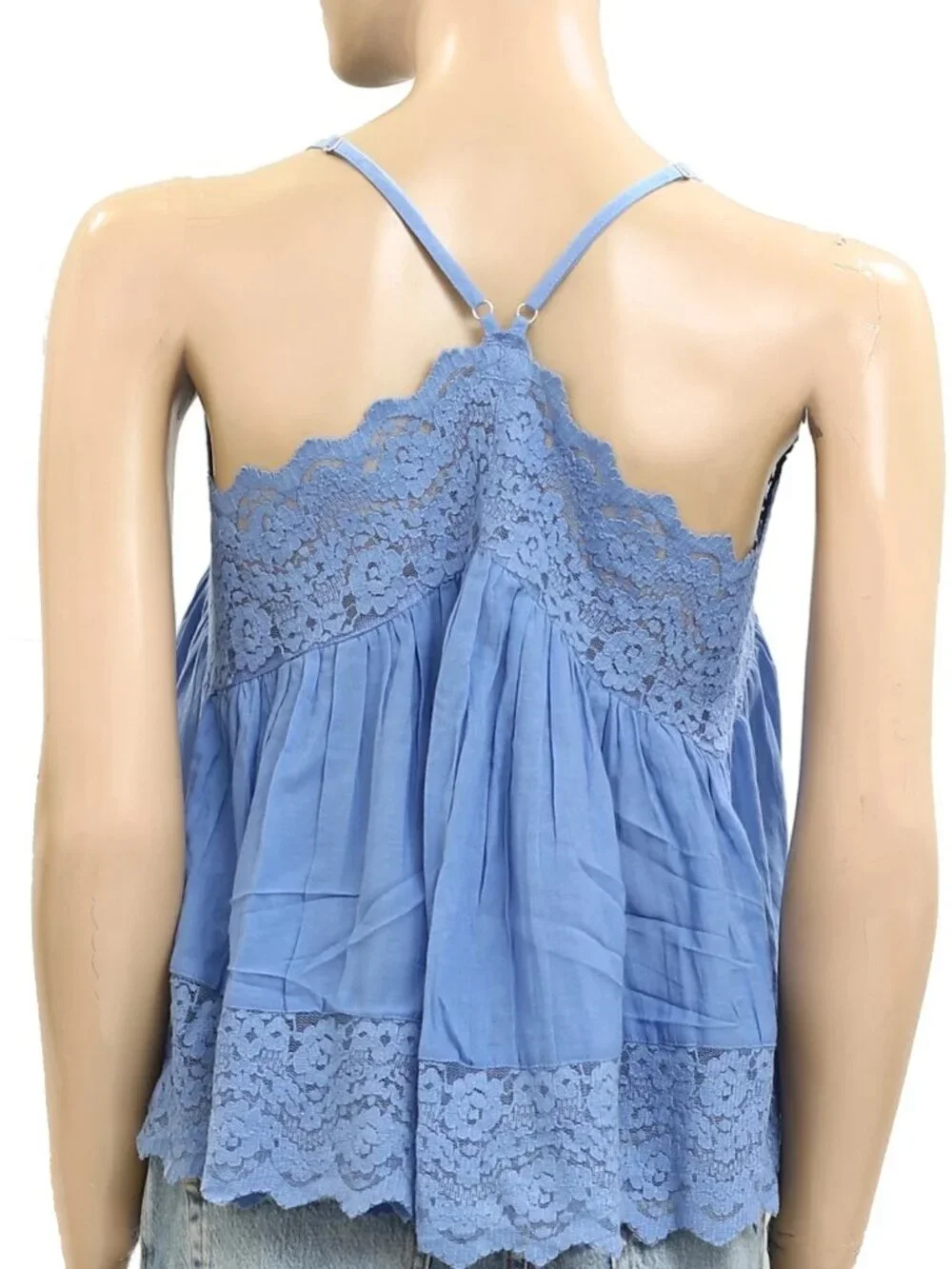Intimately Free People Fiona Cami Blouse Top Sleeveless Lace Slip Boho L 288639